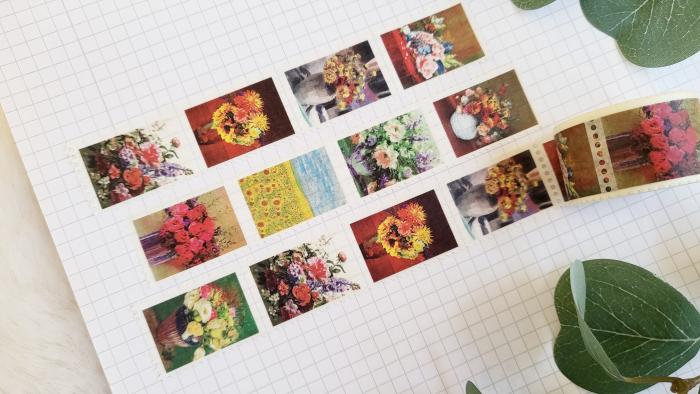 Washi Tape Briefmarken Blumen